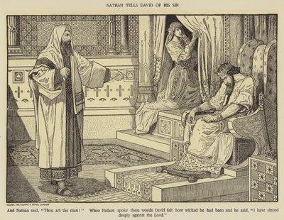 Natan mówi Dawidowi o swoim grzechu autorstwa Louis John Rhead