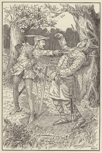 Robin wbił ostrze w ciało Sir Guys autorstwa Louis John Rhead