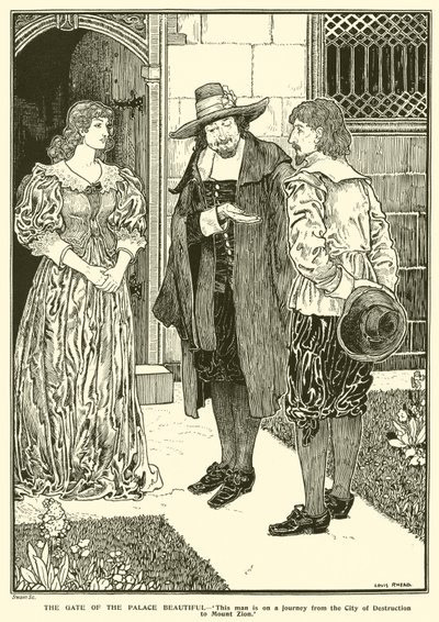 Brama Pałacu Piękna (rycina) autorstwa Louis John Rhead