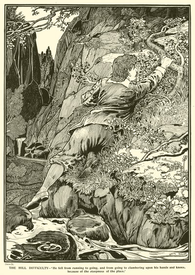 Stopień trudności wzgórza (grawerowanie) autorstwa Louis John Rhead