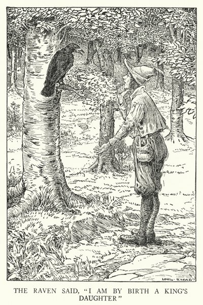 Kruk powiedział: „Jestem z urodzenia córką króla” (lito) autorstwa Louis John Rhead
