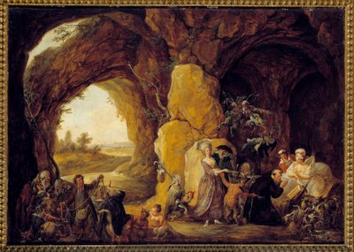 Kuszenie św. Antoniego Pustelnik Św. Antoni Wielki (251-356) (lub św. Obraz Louis Joseph Watteau dit Watteau de Lille (1731-179 autorstwa Louis Joseph  Watteau