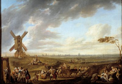 Widok Lille zaczerpnięty z boga Marcq. Obraz Louis Joseph Watteau dit Watteau de Lille (1731-1798) autorstwa Louis Joseph  Watteau