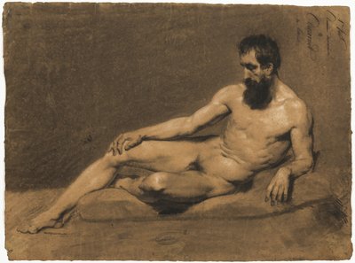 Leżący akt męski autorstwa Louis Joseph Cesar Ducornet