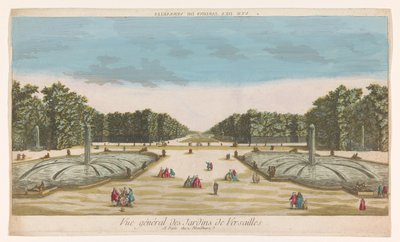 Widok na Ogród Wersalski Vue des Jardins de Versailles (tytuł na obiekcie) autorstwa Louis Joseph Mondhare