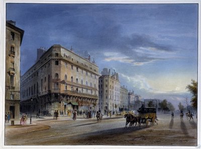 Boulevard des Italiens - w „Paryżu en 1837” autorstwa Arnout autorstwa Louis Jules Arnout