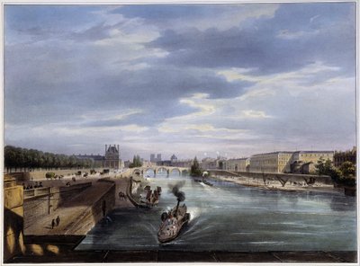 Le pont Royal - w "Paryżu 1837" niedaleko Arnout autorstwa Louis Jules Arnout