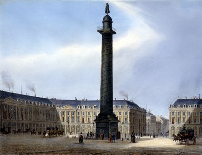 Widok Kolumny i Placu Vendôme - w „Paryżu en 1837” autorstwa Arnout autorstwa Louis Jules Arnout