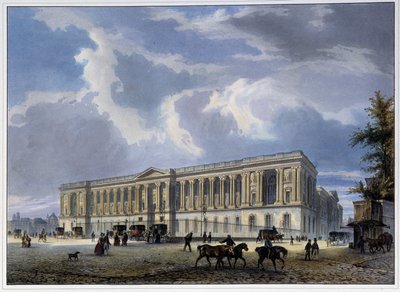 Widok na kolumnadę Luwru - w „Paryżu en 1837” autorstwa Arnout autorstwa Louis Jules Arnout