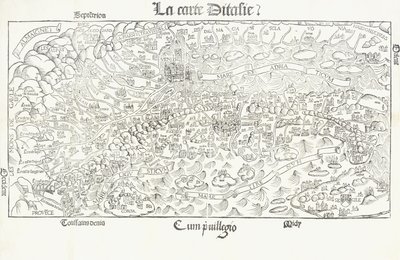 Mapa Włoch, ok.1830 autorstwa Louis Julien Jacottet