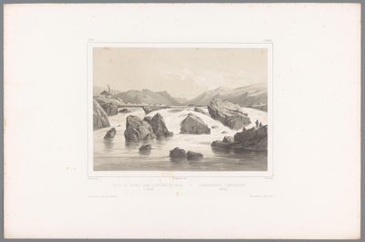 Poławiacze łososia na rzece Kassa w Halland Pêche du saumon dans la rivière de Kassa à Halland / Laxefiskeriet i Kassaelven, Halland (tytuł na obiekcie) Twarze w Skandynawii (tytuł serii) Vues du Nord. Zamsz (tytuł serii) autorstwa Louis Julien Jacottet
