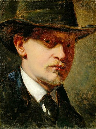 Autoportret z kapeluszem (olej na płótnie) autorstwa Louis Kolitz