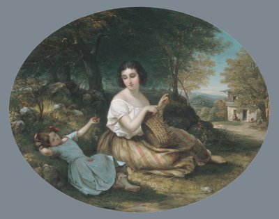 Wytwórca koszyków, 1853. autorstwa Louis Lang