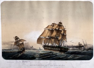 Fregate 2. rząd w Gibraltarze. autorstwa Louis Le Breton