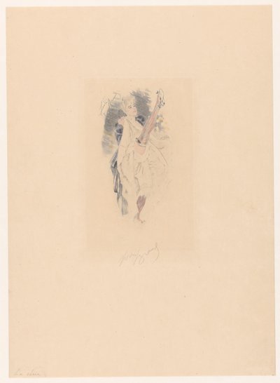 Tancerka Cancan z podniesioną nogą Seria La (tytuł na obiekcie) autorstwa Louis Legrand (signed by artist)