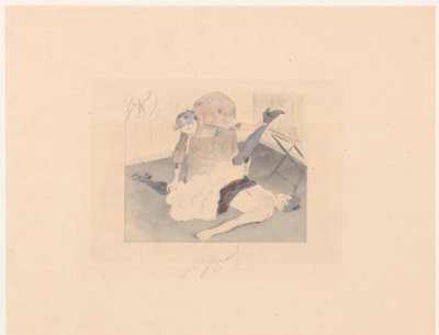 Ćwiczenie elastyczności tancerza kankana Brisement à terre autorstwa Louis Legrand (signed by artist)