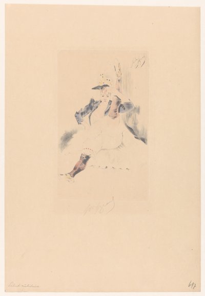 Powitanie tancerki kankańskiej Le salut wojskowy autorstwa Louis Legrand (signed by artist)