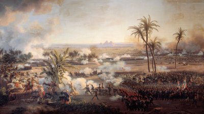 Kampania (wyprawa) egipska (1798-1801): „”Bitwa pod piramidami, 21 lipca autorstwa Louis Lejeune