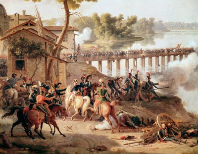 Napoleon Bonaparte wydaje rozkazy podczas bitwy pod Lodi autorstwa Louis Lejeune