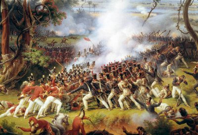 Kampania napoleońska Hiszpanii i Portugalii (1808-1813): „”Bitwa pod Chiclana, niedaleko Kadyksu, 5 maja autorstwa Louis Lejeune