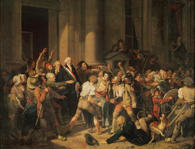 Akt odwagi Monsieur Defontenay, burmistrza Rouen, 29 sierpnia 1792 (olej na płótnie) autorstwa Louis Leopold Boilly