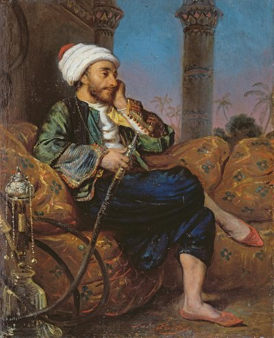 Egipcjanin palący fajkę wodną autorstwa Louis Leopold Boilly