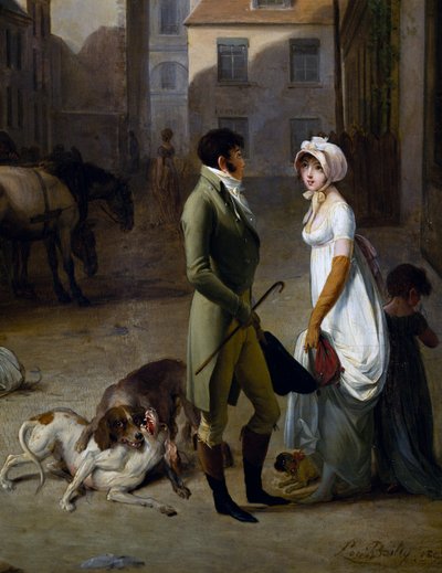 Przybycie Dyliżansu na Dziedziniec Wiadomości autorstwa Louis Leopold Boilly
