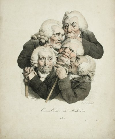 Konsultacja lekarzy, 1823 autorstwa Louis Leopold Boilly