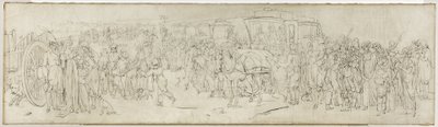 Kukułki na Quai des Tuileries, ok. 1805 (pędzel, tusz indyjski na płótnie) autorstwa Louis Leopold Boilly