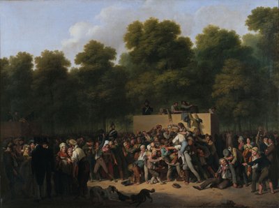 Dystrybucja wina i żywności na Polach Elizejskich z okazji obchodów..., 1822 r. autorstwa Louis Leopold Boilly