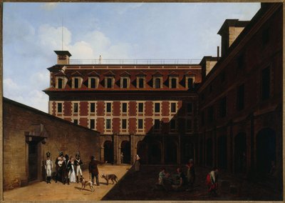 Więzienie Madelonnettes, rue des Fontaines, ok. 1810 (olej) autorstwa Louis Leopold Boilly