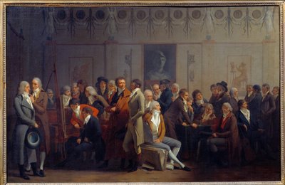 Spotkanie Artystów w Pracowni Malarza Jeana Baptiste Isabey autorstwa Louis Leopold Boilly