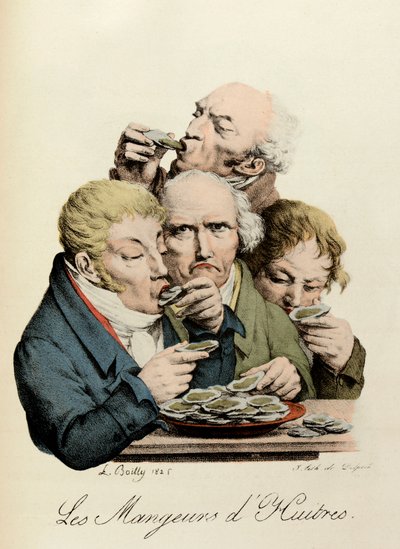 Grawerowanie zjadaczy ostryg autorstwa Louis-Leopold Boilly (Louis Leopold Boilly autorstwa Louis Leopold Boilly