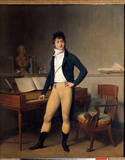 Pełnometrażowy portret Francois Adriena Boieldieu (1755-1834), francuskiego kompozytora. Obraz Louisa Leopolda Boilly