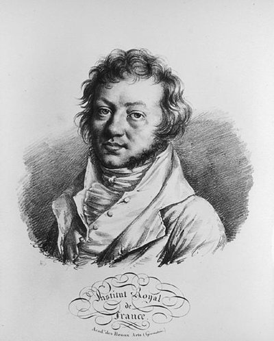 Portret Andre Marie Ampere (1775-1836) (lito) (zdjęcie czarno-białe) autorstwa Louis Leopold Boilly