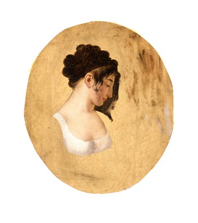 Profil głowy młodej kobiety, ok. 1794 (olej na papierze na płótnie) autorstwa Louis Leopold Boilly
