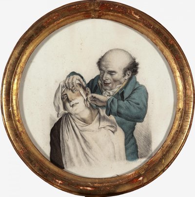 Zręczny fryzjer, 1823 autorstwa Louis Leopold Boilly