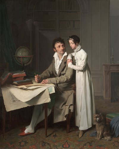 Lekcja geografii Portret monsieur Gaudry i jego córki autorstwa Louis Leopold Boilly