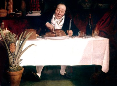Smakosz: Mężczyzna jedzący indyka autorstwa Louis Leopold Boilly