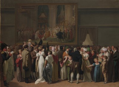 Publiczne oglądanie „Koronacji” Dawida w Luwrze autorstwa Louis Leopold Boilly