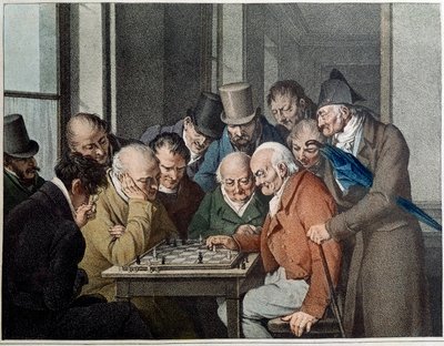 Gra w szachy Lithography autorstwa Louisa Leopolda Boilly (1761-1845) autorstwa Louis Leopold Boilly