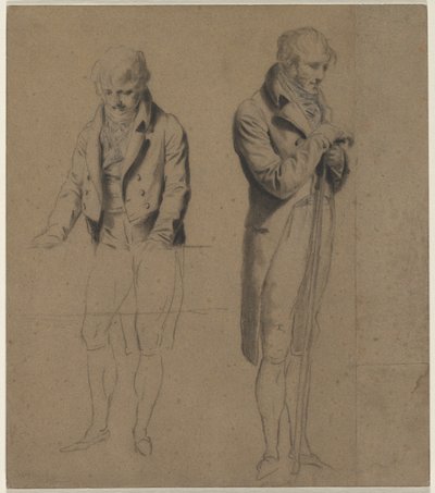 Studium dwóch stojących postaci do gry w bilard, c. 1807. autorstwa Louis Leopold Boilly