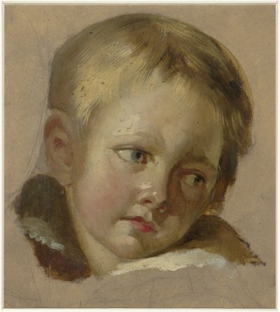 Szkic głowy dziecka z jasnymi blond włosami autorstwa Louis Léopold Boilly (rejected attribution)