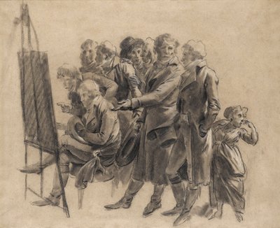 Louis-Léopold Boilly - Spotkanie artystów (szkic) autorstwa Louis Leopold Boilly