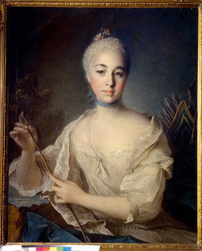 Portret hrabiny Anny Woroncowej (1743-1769) (Portret hrabiny A. Woroncowej). Obraz Louisa Tocque (1696-1772), olej na płótnie, ok. 1758 r. Sztuka francuska autorstwa Louis Tocqué