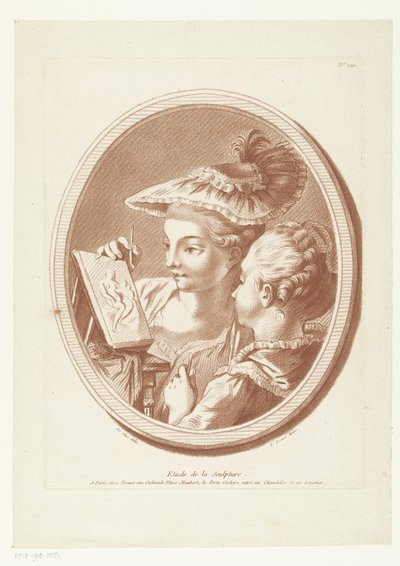 Lekcja rzeźby Etiuda de la Sculpture (tytuł na obiekcie) autorstwa Louis Marin Bonnet