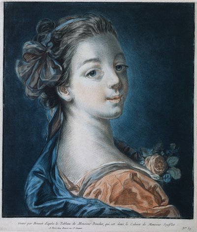 Głowa kobiety Mme. Deshayes, ok. 1771. autorstwa Louis Marin Bonnet