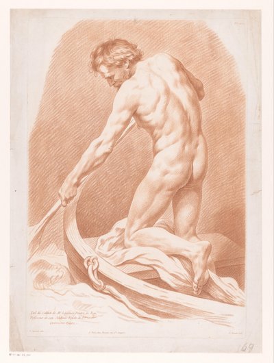Nagi wioślarz, widziany z tyłu autorstwa Louis Marin Bonnet