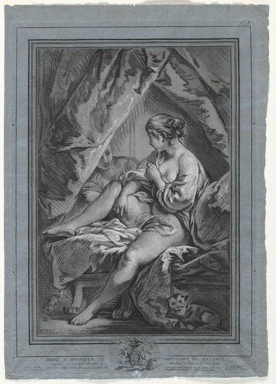 Młoda kobieta siedząca na łóżku, 1764-1767. autorstwa Louis Marin Bonnet