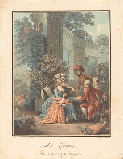 Popołudniowa herbata autorstwa Louis Marin Bonnet after Pierre Antoine Baudouin